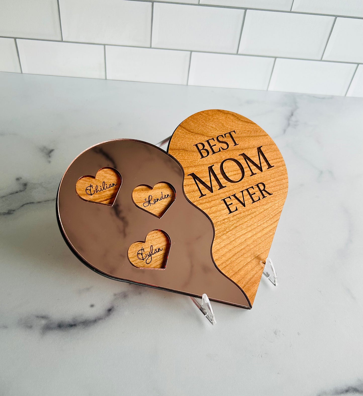 Two Piece "Best Mom Ever" Heart