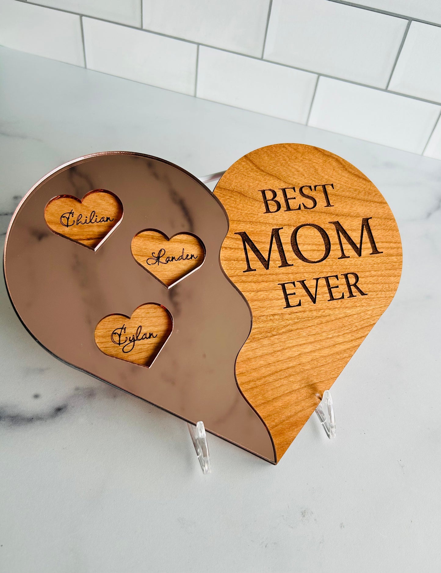 Two Piece "Best Mom Ever" Heart