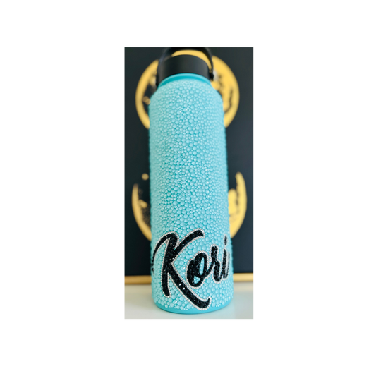 Insulated Water Bottle w/ Glass Stones