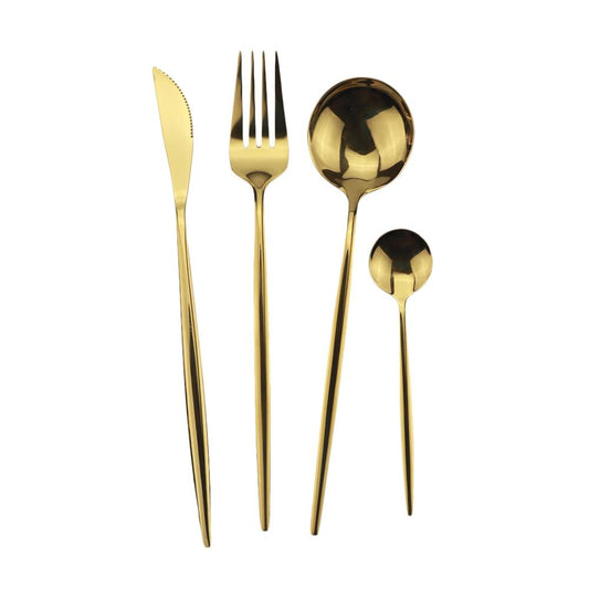 Vintage Gold Plated 18/10 Stainless Steel Flatware (4 pcs.)